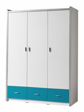 VI-BONKL2394 | kledingkast 3 deuren Bonny TURQUOISE | Belfurn