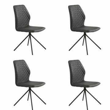 I02_PHILIP-grijs_x_4 | Lot de 4 chaises de séjour Philip en éco-cuir gris | Belfurn