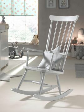 VI-RKST1015 | retro schommelstoel Rocky in massief hout grijs gelakt | Belfurn