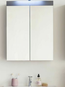 TE_139340521 | Badkamerkast spiegelkast Amanda - kader in grijze melamine- 60 x 77cm | Belfurn