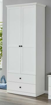 TE_186011701 | Hangkledingkast-vestiaire-inkomhal - garderobe Baxter in witte melamine 81 x 196cm landelijke stijl | Belfurn