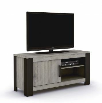 I02-METTV-120 | Metz tv meubel 120cm in een grijs decor met zwarte profielen | Belfurn