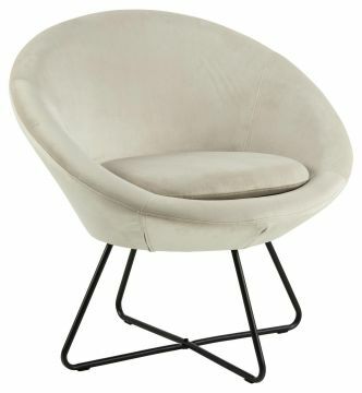 ACT- 0000089657 | Mads luxe fauteuil stof fluweel VIC-A80 zand- zwarte poot | Belfurn