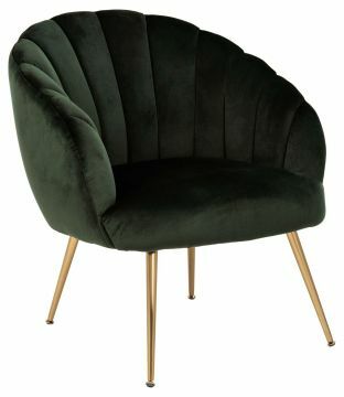 ACT- 0000086457-95846 | Kjeld luxe fauteuil stof fluweel VIC dark green 74-poten koperkleurig | Belfurn