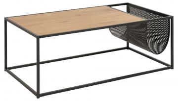 ACT- 0000085142 | Jani table basse 110x60 cm couleur chêne sauvage - cadre métal noir | Belfurn