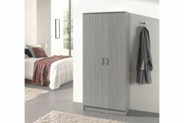 R05-6405-5 | armoire lingère 2 portes Raimond 80 cm  mélamine chêne gris | Belfurn