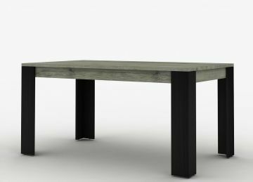 I02-METDT-160 | Metz table de séjour 160x90cm dans un décor de gris rustique et pieds noirs | Belfurn