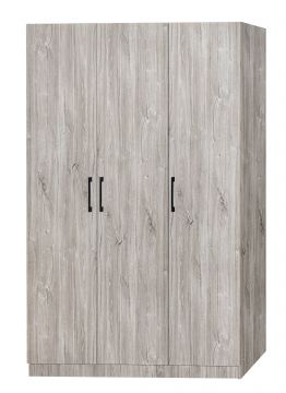 O01-DNWAR300103-3 | armoire 3 portes ELMO 120 cm décor chêne gris | Belfurn