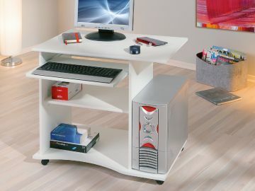 IL13300030 | meuble bureau pc compacte PEPE en blanc | Belfurn