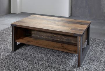 TE_186810823 | Table basse primo 110x65cm finition décor bois ancien et gris matera banc | Belfurn