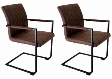 I02_Palmer-br.2st | Lot de 2 chaises de séjour michigan en tissu brun | Belfurn