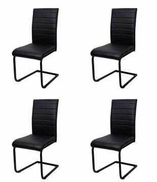 O01-4_x_stoel_S210 | Set van 4 stoelen S210 in zwart kunstleder | Belfurn