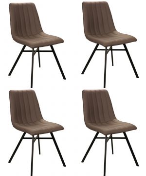 O01-4_x_stoel_S190_pu.cap | Set van 4 stoelen estherela in capucinno  kunstleder | Belfurn