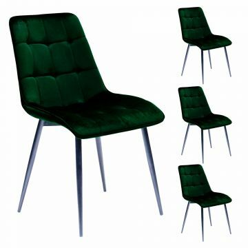 TE_2046201V0 | Lot de 4 chaises de séjour Tiesto en tissu velours vert | Belfurn