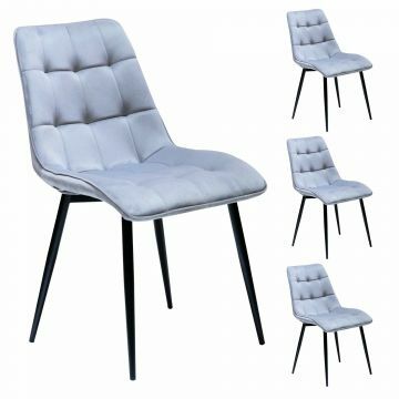 TE_2046201V4 | Lot de 4 chaises de séjour Tiesto en tissu velours bleu ciel | Belfurn
