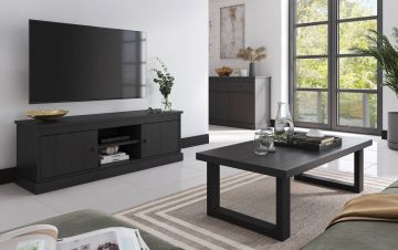 D07_VAL-TV-ZW | Balencia noir - meuble TV 155 cm | Belfurn