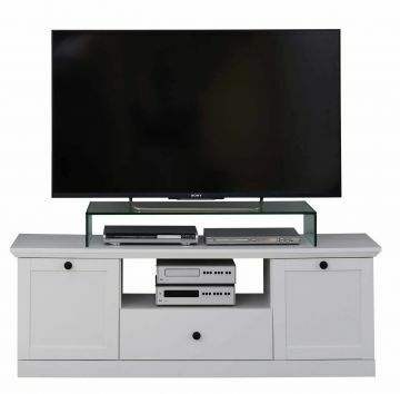 TE_186031601 | Tv meubel Baxter in witte melamine 139 x 49cm landelijke stijl | Belfurn
