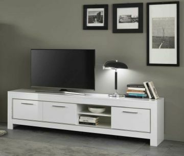 Modena tv meubel design van 207 cm in witte hoogglanslak Modena tv meubel design van 207 cm in witte hoogglanslak