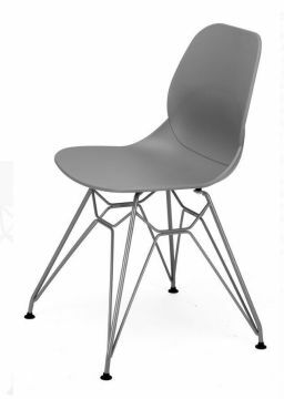 CHA_Masgrey_dahlgr | Chaise design MAS coque en polyprène gris-piétement dahlia gris | Belfurn