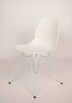 CHA_Maswhi_dahlwhi | Chaise design MAS coque en polyprène blanc-piétement dahlia blanc | Belfurn