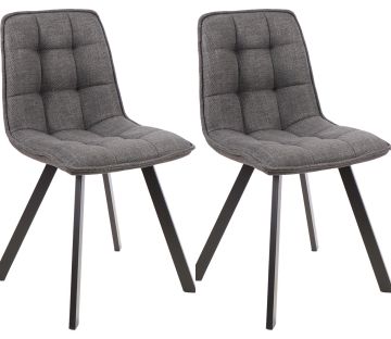 Stoel S260 Eduard stof antraciet - set van 2