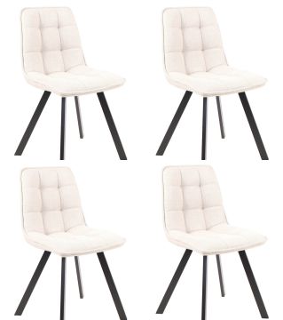 Eetkamerstoel Set van 4 stoelen S260 in beige stof Beige 55x46 cm – stijlvol en praktisch