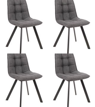 Chaise S260 Eduard – tissu anthracite – lot de 4
