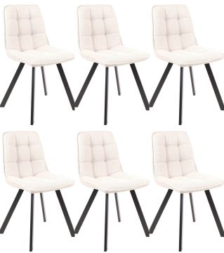 Eetkamerstoel Set van 6 stoelen S260 in beige stof Beige 55x46 cm – stijlvol en praktisch