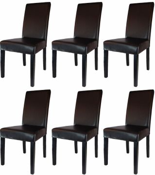 Eetkamerstoel Set van 6 stoelen S50 in Pu Bruin Bruin 62x48 cm – stijlvol en praktisch