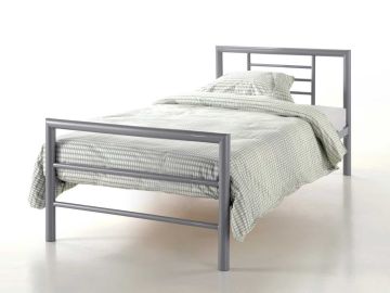1-persoonsbed Retro metalen bed Sandro-90cm -met lattenbodem- metaalkleur 212x92 cm – stijlvol en praktisch
