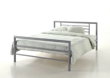 2-persoonsbed Retro metalen bed Sandro-140cm -met lattenbodem- metaalkleur 212x142 cm – stijlvol en praktisch