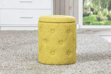 Accessoires & opbergdozen Pouf- hocker YAPAK met opbergruimte in gele stof Geel 34x34 cm – stijlvol en praktisch