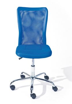 Bureaustoel Bureaustoel met wielen BONNIE in Blauw Ademend Mesh Stof Blauw 56x43 cm – stijlvol en praktisch
