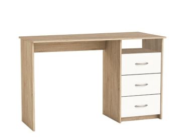 bureau aristote beuk met 3 witte lades