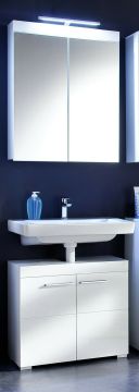 Badkamer 2 delige badkamerset Amanda -front witte hoogglans- 60 x 190cm Wit 34x60 cm – stijlvol en praktisch