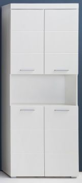 Badkamer Badkamerkast hoge kast met 4 deuren Amanda -wit- 73 x 190cm Wit 31x73 cm – stijlvol en praktisch