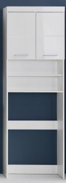 Badkamerkasten Wasmachinekast overbouw Amanda -front witte hoogglans- 63 x 187cm Wit 24x63 cm – stijlvol en praktisch