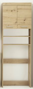 Badkamerkasten Wasmachinekast overbouw Amanda in eiken melamine 63 x 187cm Houtkleur 24x63 cm – stijlvol en praktisch