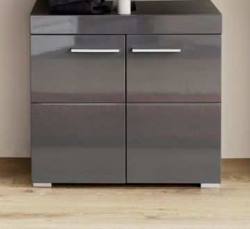 Wastafelmeubels Badkamerkast wastafel onderkast Amanda -grijs- 60 x 56cm Grijs 34x60 cm – stijlvol en praktisch