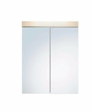 Badkamer Badkamerkast spiegelkast Amanda - kader in eiken melamine- 60 x 77cm Houtkleur 17x60 cm – stijlvol en praktisch