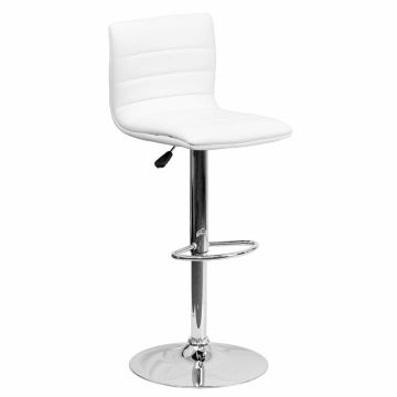 Barkruk Set van 2 barstoelen - barkrukken Badia in PU -Wit Wit 47x40 cm – stijlvol en praktisch