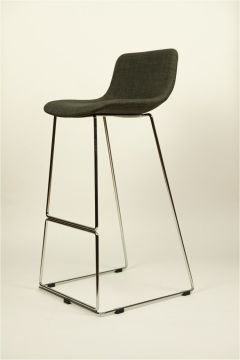 Tabouret de bar design ELIN tissu gris.