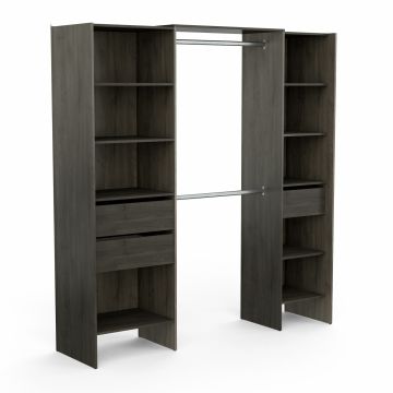 Kasten met gordijndeuren Miami uitschuifbare dressing kast ebony 154<191cm 50x191 cm – stijlvol en praktisch