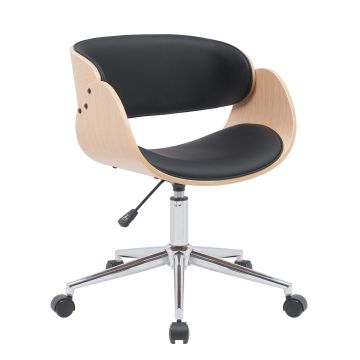 Bureaustoel Junon – walnoot Michigan / zwart mat