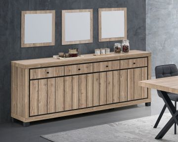 Buffet bahut Eduard 225cm – décor chêne summer