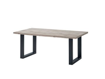 Eetkamertafel Elena 190 cm – Canada eik decor met zwarte U-poot