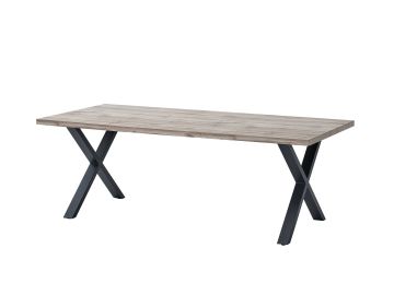Eetkamertafel Elena 220 cm – Canada eik decor met zwarte kruispoten
