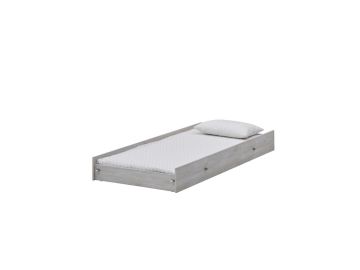 Bedlade Bedlade op wieltjes 90 x 190 cm eline Lichte eik 3D relief met bruine top 195x94 cm – stijlvol en praktisch