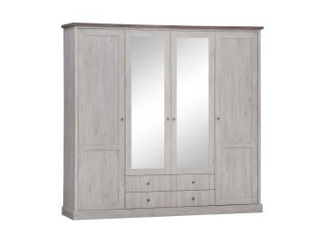 Ella 4 deurs kledingkast met spiegel