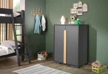 Armoire basse London – anthracite – pour lit superposé